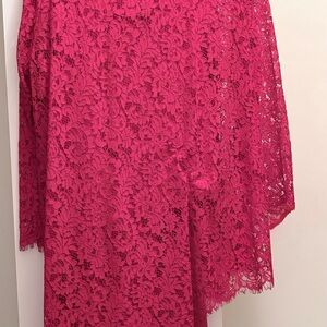 Roaman's Red Plus Size Lace Pant Suit